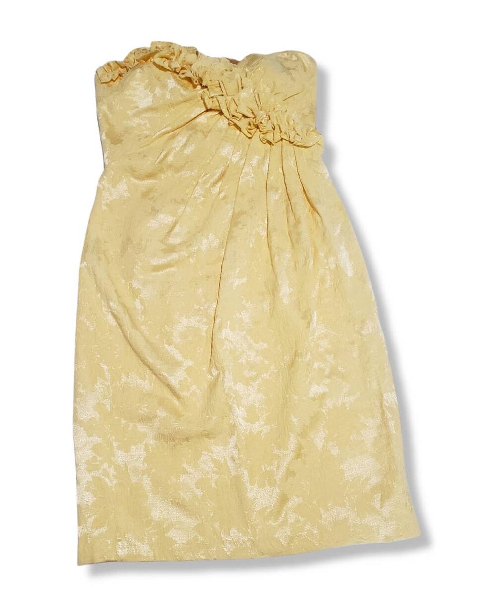 Maggy London Yellow Strapless Dress - Size 4